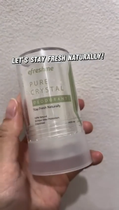 Efreshme Natural Crystal Guard Mineral Deodorant Stone - Unscented Body Odor BO Protection Tawas 120g No White Stains