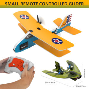 2CH Mini RC Plane 2.4G Fixed Wing Remote Control Glider Professional Aircraft with LED Lights Airplane Model Toys for Children