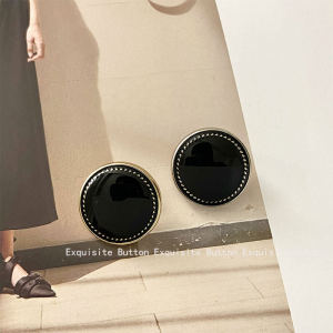 กระดุมทรงกลมสีดำ DIY ระดับไฮเอนด์ กระดุมเสื้อสเวตเตอร์ แจ็คเก็ต กระดุมเสื้อสูทขนาดเล็ก อุปกรณ์เย็บผ้า