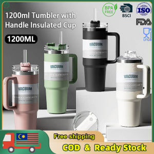 1200ml Tumbler With Handle Design Double Layer 304 Stainless Steel Insulated Thermos Flask Coffee Mug