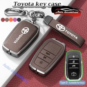 Toyota 3buttons key cover Rocoo REVO2013-2023 Harrier Fortuner INNOVA land cruiser car key case Toyota zinc alloy keychain for Toyota key cover