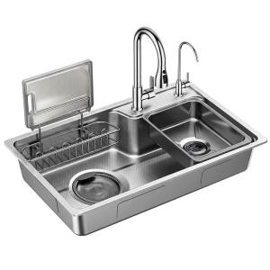 JIAYUN | Chậu Rửa Bếp Đơn Lớn Phong Cách Nhật Bản 304 Thép Không Gỉ