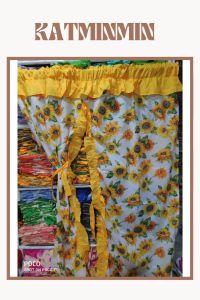 2 Bea sunflower matchy matchy design curtain msp valance single window double panel door
