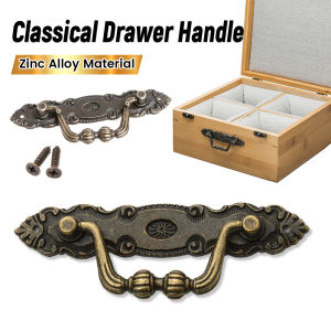 Ellebreen Bronze Color Classical Vintage Retro Carving Drawer Handle Cabinet Furniture Handle 1Pc