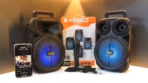 Speaker Bluetooth Karaoke Portable KIMISO QS 3381 + Free Mic Ukuran 65" Inch