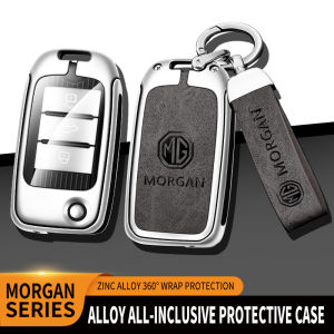 Zinc Alloy genuine cow leather flip car key case cover chain folding remote shell holder keychain Protector bag for MG 5 6 RX5 MG6 mg7 ZS HS GT 2019 2020 2021 2022 2023 2024