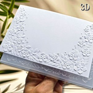 Elegant Symmetrical Floral 3D Embossing Folder - Wedding Invitation Border Pattern Design Easy to Print - Perfect for DIY Craft