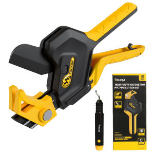 TOLESA PVC Pipe Cutter Up to 2-1/2” 3-Gear Adjustable Ratchet Pipe Cutter Tool Heavy-Duty for PVC PPR PE PEX ABS Plastic Hoses