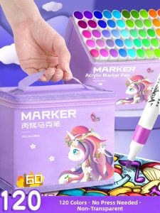 Water-Based Acrylic Marker Pens for Art Class Kindergarten 24 Colors 36 Core Watercolor Pens Stackable Colors Painting Pens