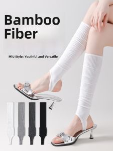 JINGCHI | Womens Personality Design Toe-Uncovered Socks Pure Color Summer Trendy Knee-High Leg Socks Comfortable Breathable Fiber