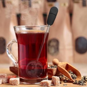 Long Handle Twisting Tea Ball 1Pcs Tea Ball Infuser for Loose Tea Reusable Loose Leaf Tea Steeper Stainless Steel for Cup and Teapot
