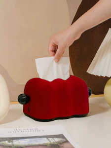 Creative Red Tissue Box Spring Loaded Bedroom Coffee Table Storage Box Rectangular ABS Material Home Organization Tool