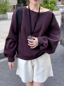 UYFY | Loose Long Sleeve Sweatshirt Womens Purple Fashionable Autumn New Style Casual Loose Slimming Top Commute Style Korean Version