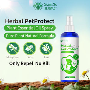 Xvet Dr Repel Flea  Lice Mosquitoe  Cat Flea Dog Fleas Ticks Lices Plant Essential Oil Spray for Dog and Cat 120ml