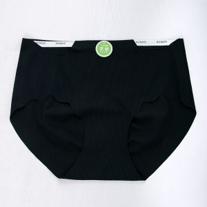 Minimalist Pure Color Seamless 7A Antibacterial Plus Size Underwear Female Fat mm 100.00kg Mid Waist Ice Silk One Piece 3D Peach Hip