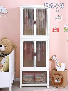 Transparent Storage Cabinet – Double Door Magnetic Opening Organizer