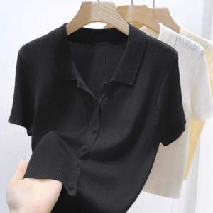 Loose and Slimming Polo Collar Short Sleeve T-Shirt