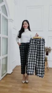 Celana Panjang Jumbo Wanita & Celana Kotak-Kotak Tartan Motif Terbaru