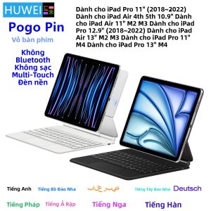 Bao Da Bàn Phím Magic Dành Cho iPad Air/Pro 10.9/11/12.9 Inch Kết Nối Pogo Pin Đèn Nền Thông Minh Đa Điểm Cảm Ứng Chất Liệu PU Phong Cách Doanh Nhân