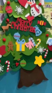 DIODIY Christmas Decorations 2025 DIY Felt Christmas Tree Decoration Christmas Wreath Decorations 50CM Garland Set for Home Christmas Decor with LED light