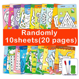 10/20pcs Children Amazing Mazes Expert Maze Cards Beginners  Activity Erasable Cards with 2 Pens for Kids Screen Free Fun Challe