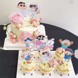 Wedding Cake Decoration Acrylic Engagement Dessert Table Groom Bride Theme Plugin Cartoon Character Wedding Celebration Supplies