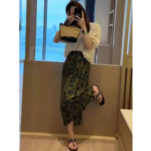 Premium Bubble Sleeve Shirt and Half Skirt Set for Women Fashionable Summer Outfit that Slims Down Two-Piece Suit