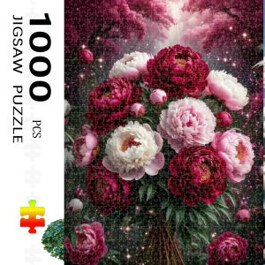 1000pcs Adult Jigsaw Puzzle Peony Tower Landscape Puzzle Perfect for DIY Creative Fun with FamilyGift ,teasing Toy