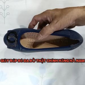 Giày nữ búp bê đế xuồng 5cm HA NAM da bò thật thời trang cao cấp GBBN2044