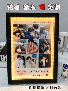 Valentines Day DIY Music Playback Photo Frame Recording Anniversary Practical Birthday Gift for Boyfriend Creative Creative Gift Box