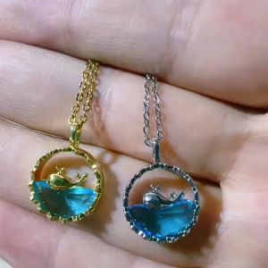 Ladamas Kalung Titanium Liontin Ikan Lumba-Lumba Imut Dan Mewah Beriklau KT48