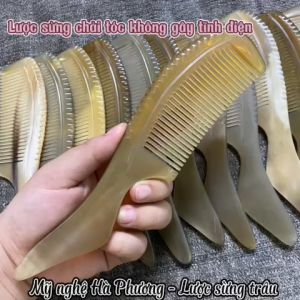 Lược sừng chuôi vát chải tóc ngăn ngừa rụng tóc (size: L-20cm)