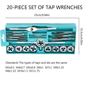 【2026 New】12/20Pcs Hand Tap and Die Set Metric M3-M12 Carbon Steel Forged Heat Treated Thread Repair Tool for DIY Mechanic
