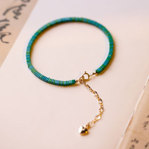 Natural Green Turquoise Bracelet Lucky Womens Festival Gift Original Design Fashion Jewelry Fresh out Freshly Made
