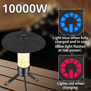 10000W Camping Light with Magnetic Type C chargeable light led flashlight rechargeable Tent lamp Camp Supplies outdoor Double Light emergency light rechargeable LED Telescopic Flashlight with Tripod Nuts Hanging Lantern Lamp Portable torch light powerful