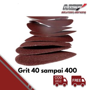 MST Amplas Bulat Velkro 4" Amplas Kayu Tempel Velcro Sanding Paper Diameter 10cm per 10pcs