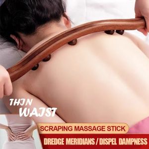 Wooden Guasha Scraping Stick Massage Roller Body Spa Therapy Tool Wooden Guasha Scraping Shoulder Neck Waist Stick Massage Tools Massager for Back