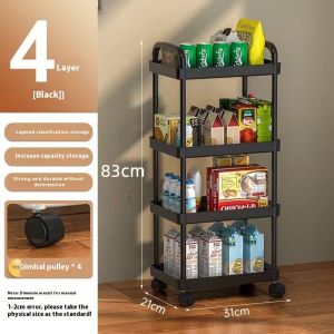 Bay gấu giá lưu trữ Xe đẩy giá lưu trữ sàn nhà bếp nhiều lớp Snack bé phòng khách phòng ngủ phòng tắm giá lưu trữ lưu trữ nhựa di động