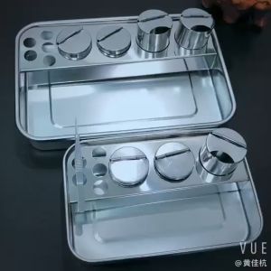 Moon Riverr Stainless Steel Teeth Instrument Storage Sterilization Tray with Holder Box