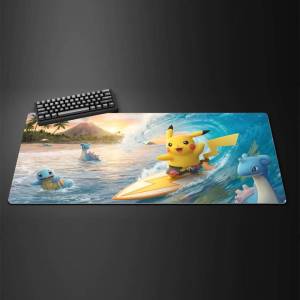 Bandai | Pokemon Squirtle Gaming Mouse Pad Large Desk Mat 2MM Stitched Edge Keyboard Pad Non Slip Rubber Base Office Table Mat