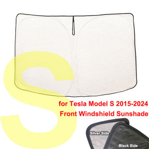 For New Tesla Model X S 2024 2025 Side Window Sunshade Silver Thick Sun Shade Front Rear Windshield Shading UV Protection Net