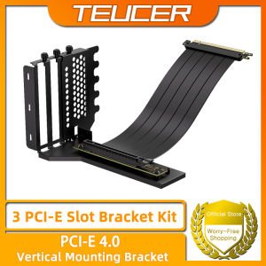 TEUCER L-Z3 GPU Vertical Mounting Bracket Kit PCIe 4.0 X16 Riser Cable 200mm Graphics Card Steering Mounting Bracket