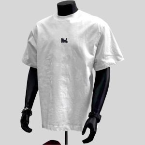 Heavyweight Pure Cotton Short Sleeve Mens T-Shirt Summer New American High Street Trend Design Running Dog Half Sleeve Top