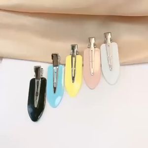 Jepit Rambut Poni Wanita Seamless 1 PC Jepit DIY Motif Polos Colorful Hair Clips Fashion Korean PER 5PCS