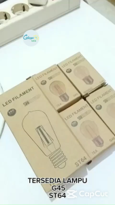 Lampu Hias LED Filamen Warm White ST64 G95 Bulb Dekorasi Cafe Mewah