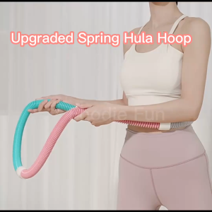 Upgraded Spring Hula Hoop Non Pinch Weighted Fitness Hoop for Waist Legs Chest & Back Exercise