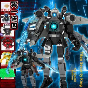 Gilded Universe Three-Body Titan Moving Toilet Man vs Monitoring Man Building Blocks 6plus