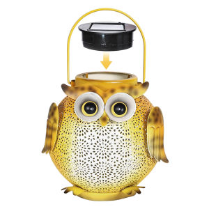 [Bside Tool Store] Landscape Atmosphere Lamp Owl Design Garden Lighting Iron Art Warm Light for Outdoors