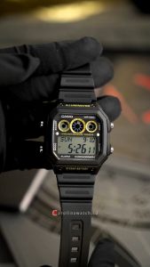 Jam Tangan Pria Casio General AE-1300WH-1A Digital Dial Black Resin Band