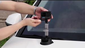 Giá Đỡ Hút Chân Không Bằng Nhôm Siêu Bền Cho GoPro Insta360 DJI - Giá Đỡ Kính Chắn Gió Ô Tô Với Khả Năng Xoay 360 Độ Và Bộ Chuyển Đổi Vít 1/4 Dành Cho Camera Hành Động